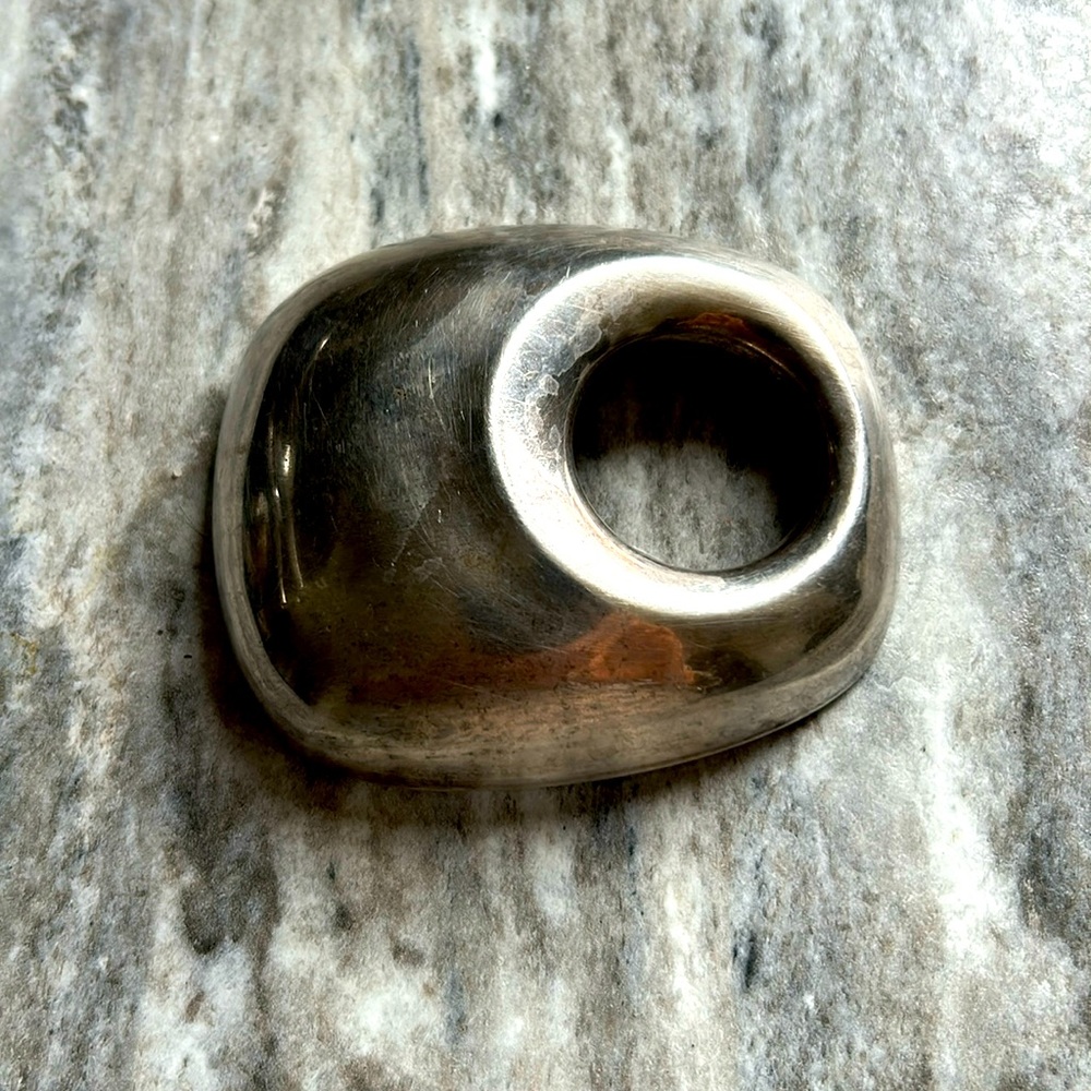 Moulage Modele mid-century modern sterling silver belt buckle